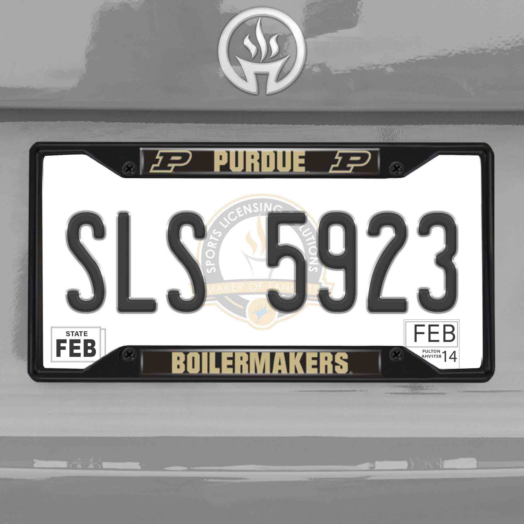 Purdue Boilermakers Metal License Plate Frame Black Finish - Purdue