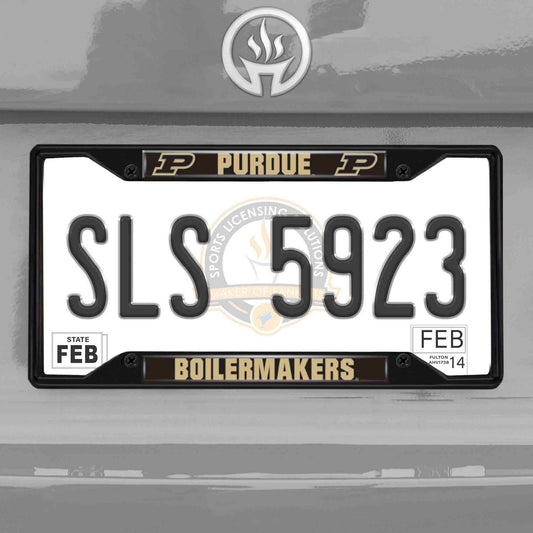 Purdue Boilermakers Metal License Plate Frame Black Finish - Purdue