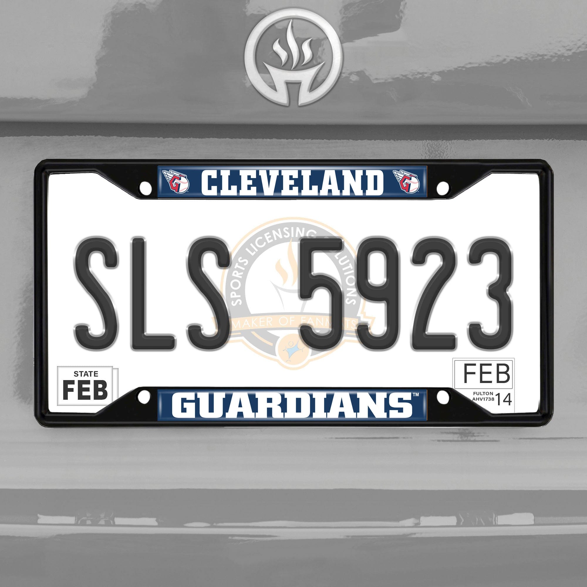 Cleveland Guardians Metal License Plate Frame Black Finish - Cleveland Guardians