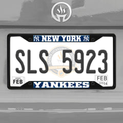 New York Yankees Metal License Plate Frame Black Finish - New York Yankees