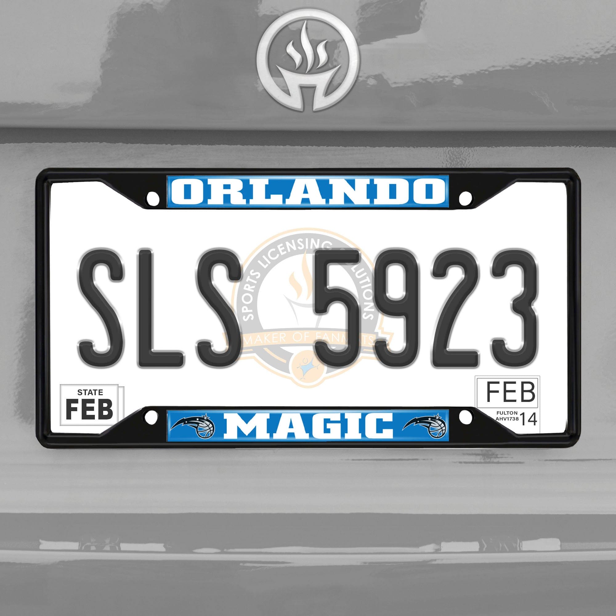 Orlando Magic Metal License Plate Frame Black Finish - Orlando Magic
