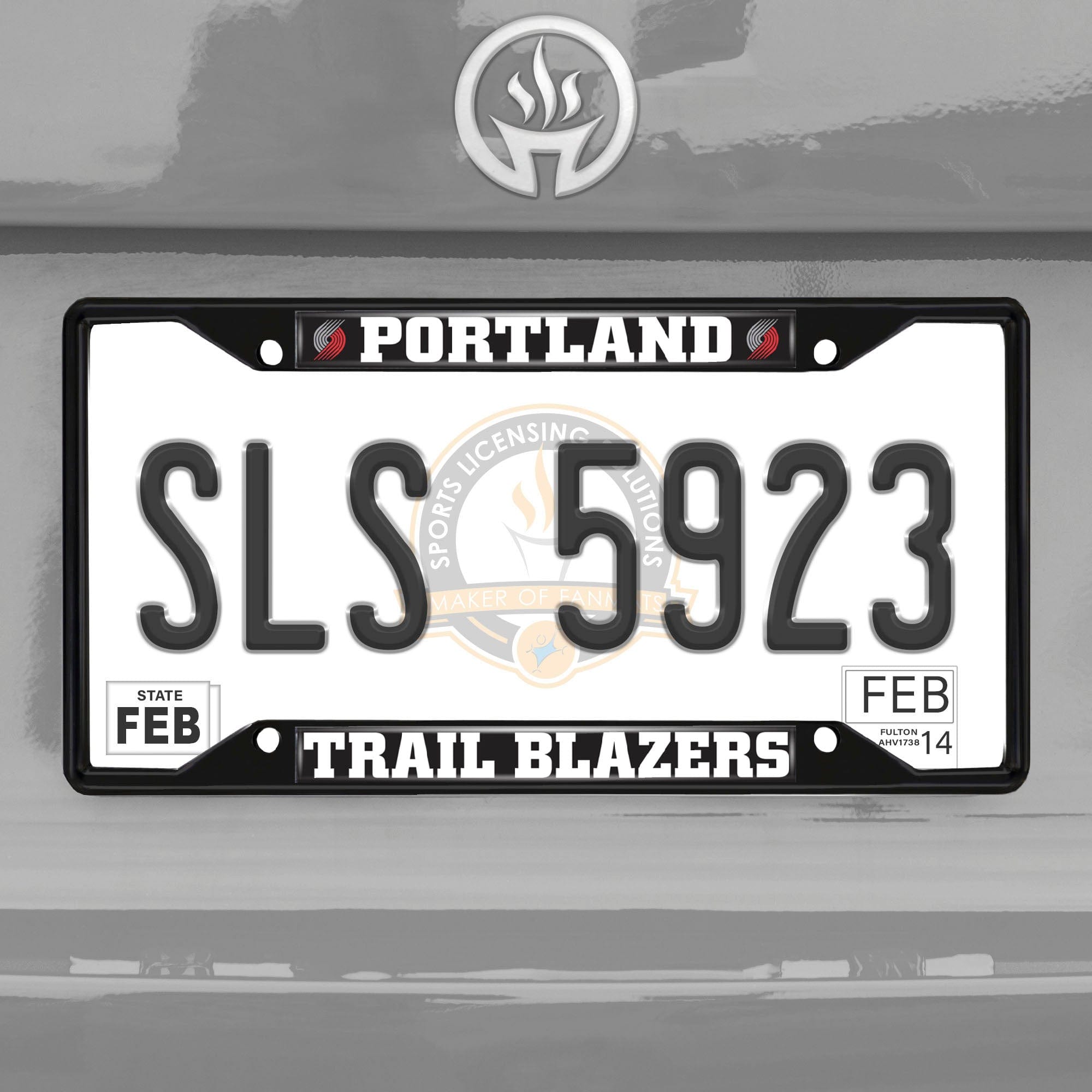 Portland Trail Blazers Metal License Plate Frame Black Finish - Portland Trail Blazers