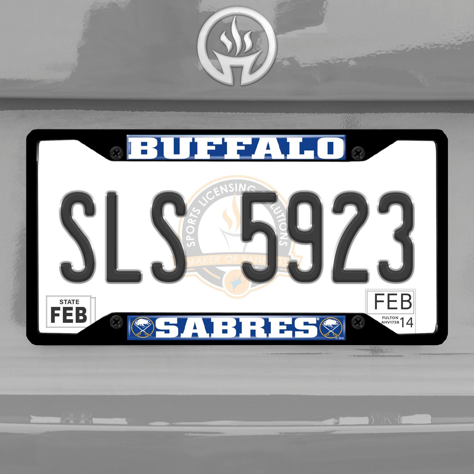 Buffalo Sabres Metal License Plate Frame Black Finish - Buffalo Sabres