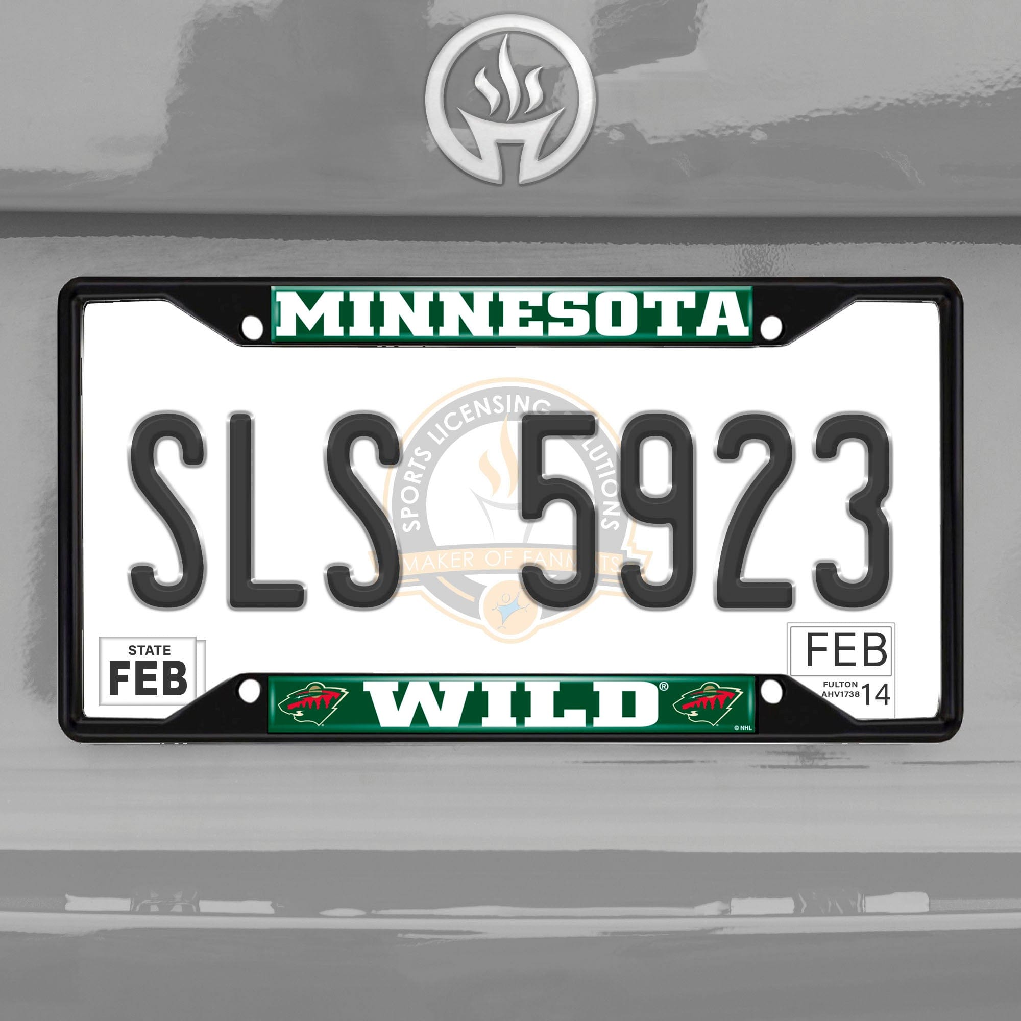Minnesota Wild Metal License Plate Frame Black Finish