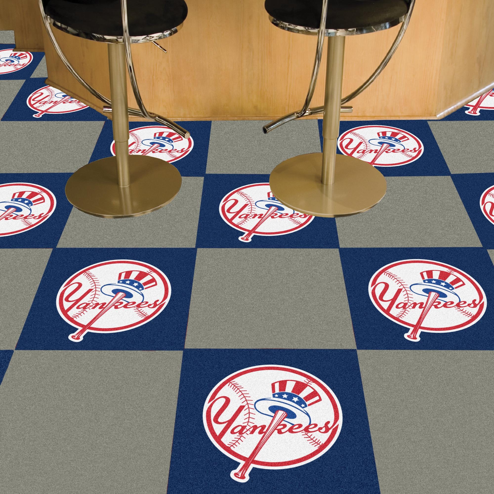 New York Yankees Team Carpet Tiles - 45 Sq Ft. - New York Yankees