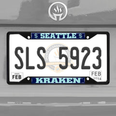 Seattle Kraken Metal License Plate Frame Black Finish - Seattle Kraken