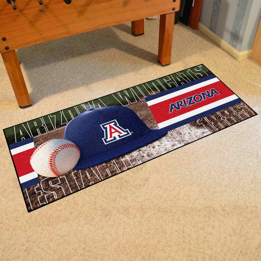 Arizona Wildcats Baseball Runner Rug - 30in. x 72in. - Arizona
