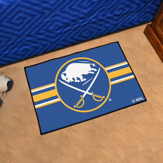 Buffalo Sabres Starter Mat Accent Rug - 19in. x 30in. Uniform Alternate Design - Buffalo Sabres