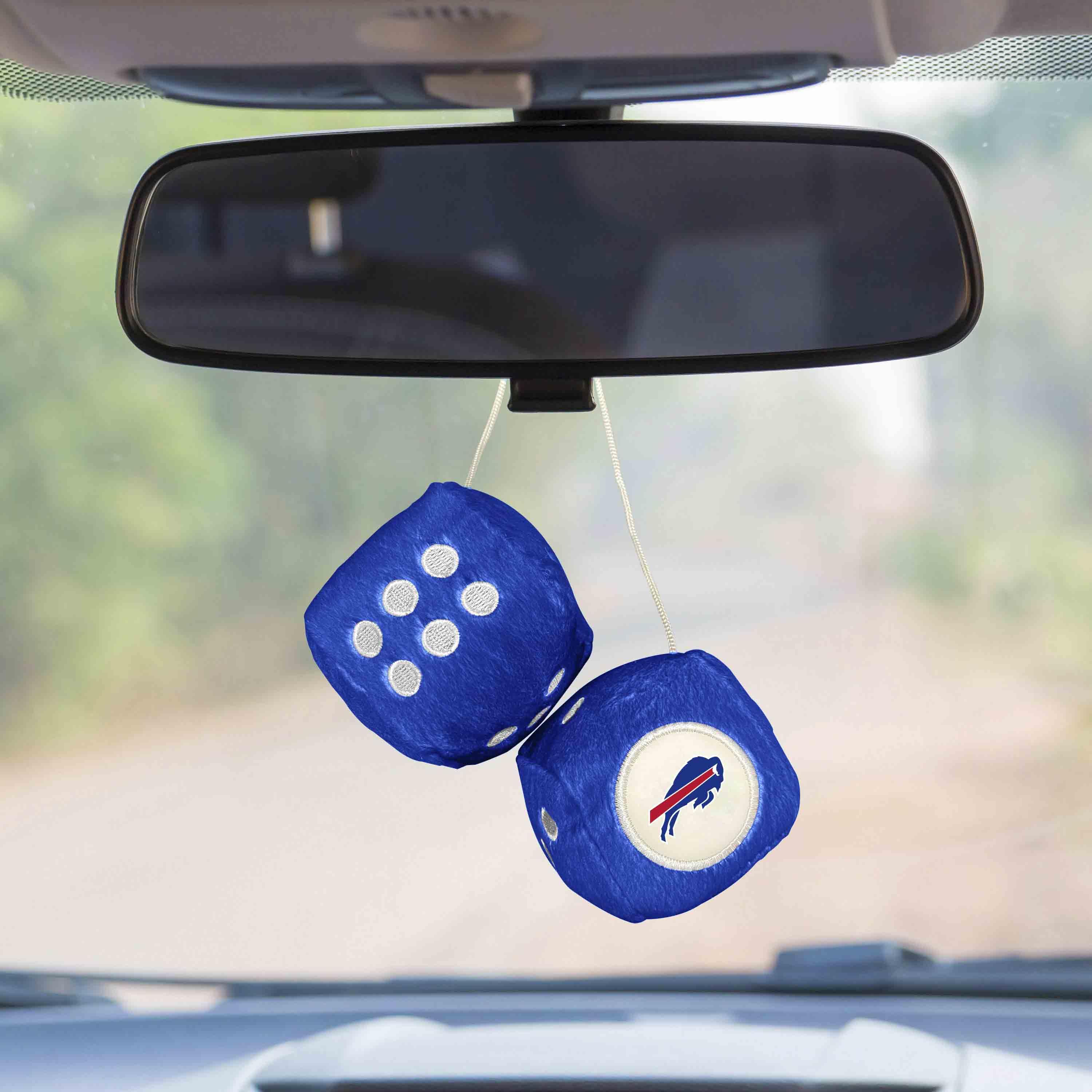 Buffalo Bills Team Color Fuzzy Dice Décor 3" Set - Buffalo Bills