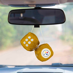 Pittsburgh Steelers Team Color Fuzzy Dice Décor 3" Set - Pittsburgh Steelers