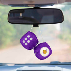 Los Angeles Lakers Team Color Fuzzy Dice Décor 3" Set - Los Angeles Lakers