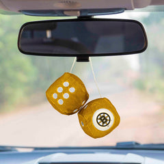 Boston Bruins Team Color Fuzzy Dice Décor 3" Set - Boston Bruins
