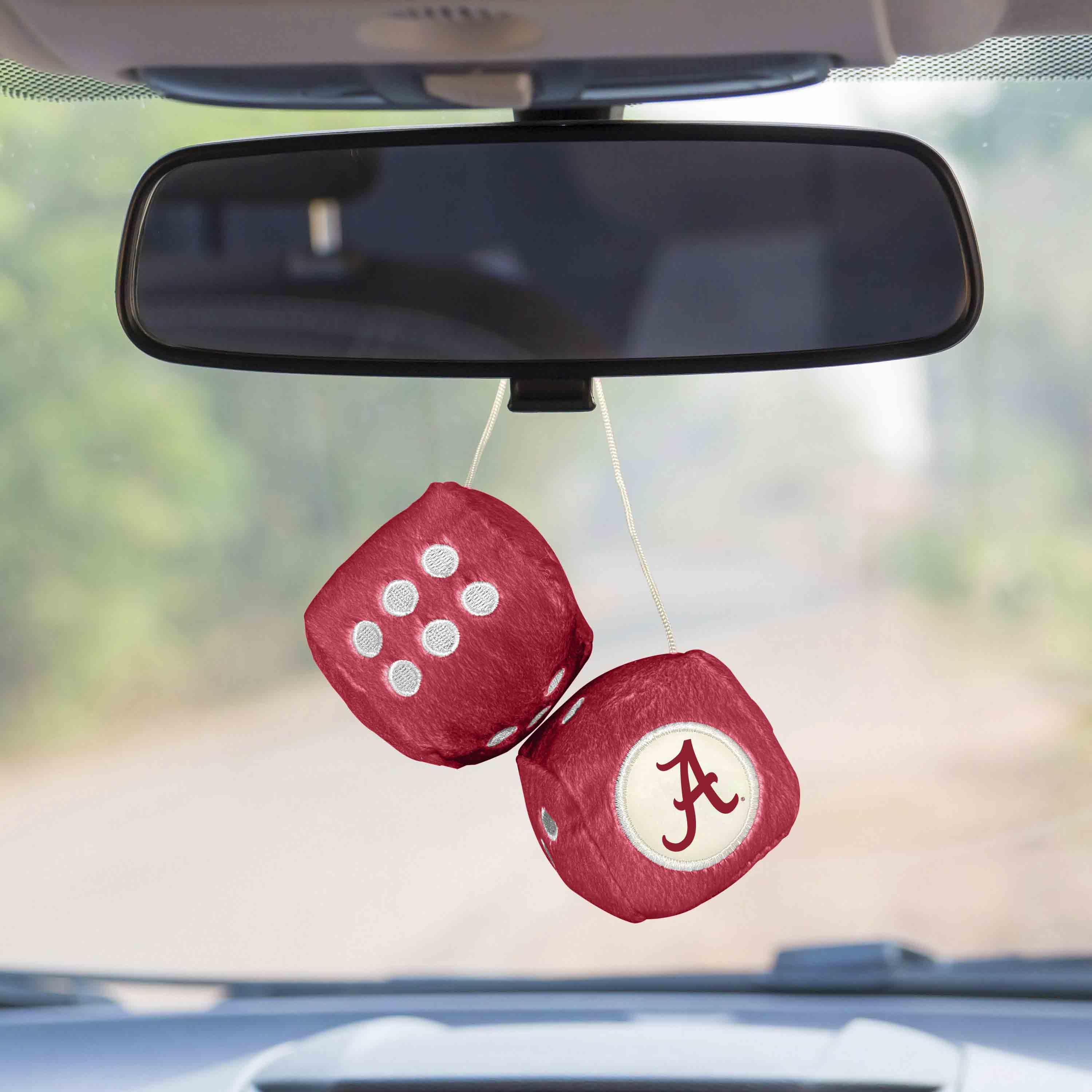 Alabama Crimson Tide Team Color Fuzzy Dice Décor 3" Set - Alabama