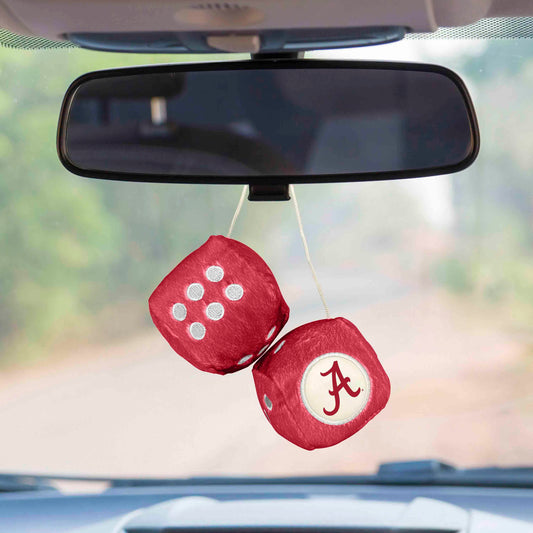 Alabama Crimson Tide Team Color Fuzzy Dice Décor 3" Set - Alabama