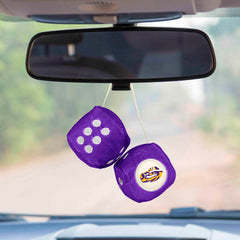 LSU Tigers Team Color Fuzzy Dice Décor 3" Set - LSU