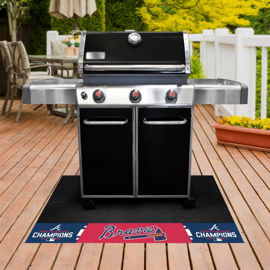 Atlanta Braves 2021 MLB World Series Champions Vinyl Grill Mat - 26in. x 42in. - Atlanta Braves