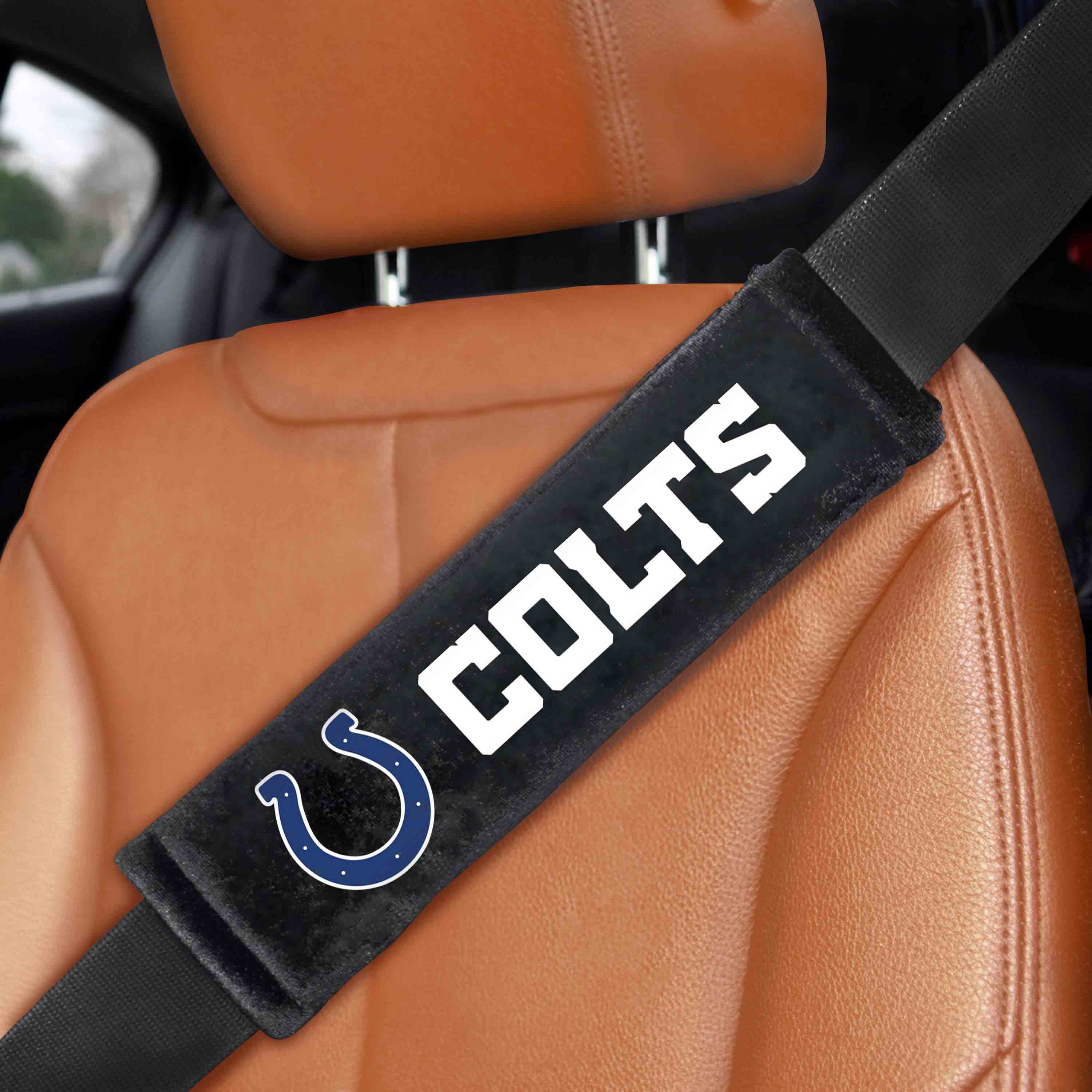 Indianapolis Colts Embroidered Seatbelt Pad - 2 Pieces - Indianapolis Colts