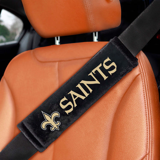 New Orleans Saints Embroidered Seatbelt Pad - 2 Pieces - New Orleans Saints