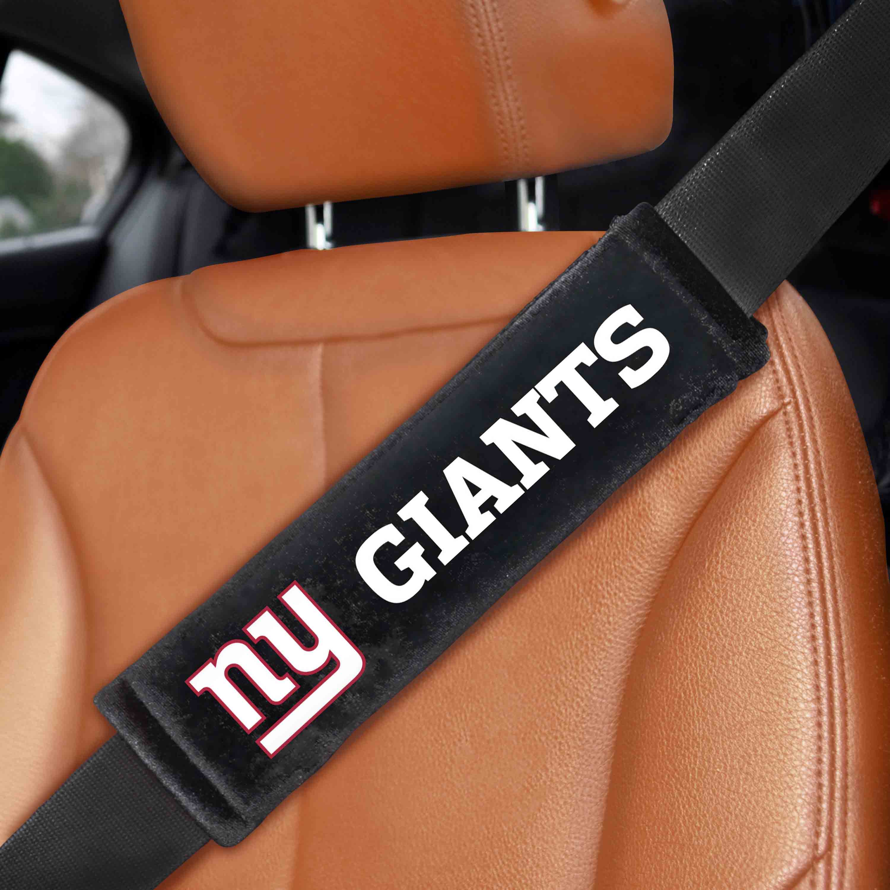 New York Giants Embroidered Seatbelt Pad - 2 Pieces - New York Giants