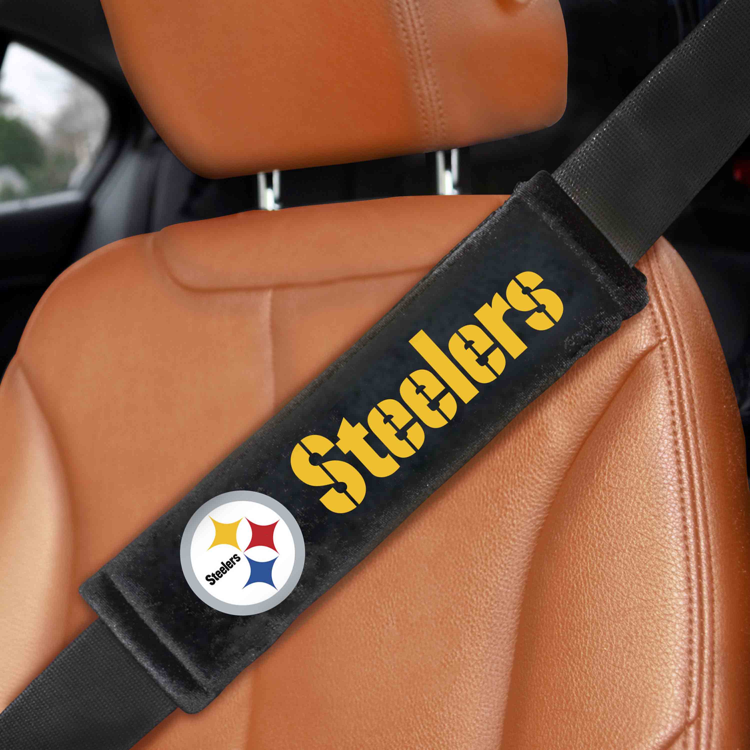 Pittsburgh Steelers Embroidered Seatbelt Pad - 2 Pieces - Pittsburgh Steelers