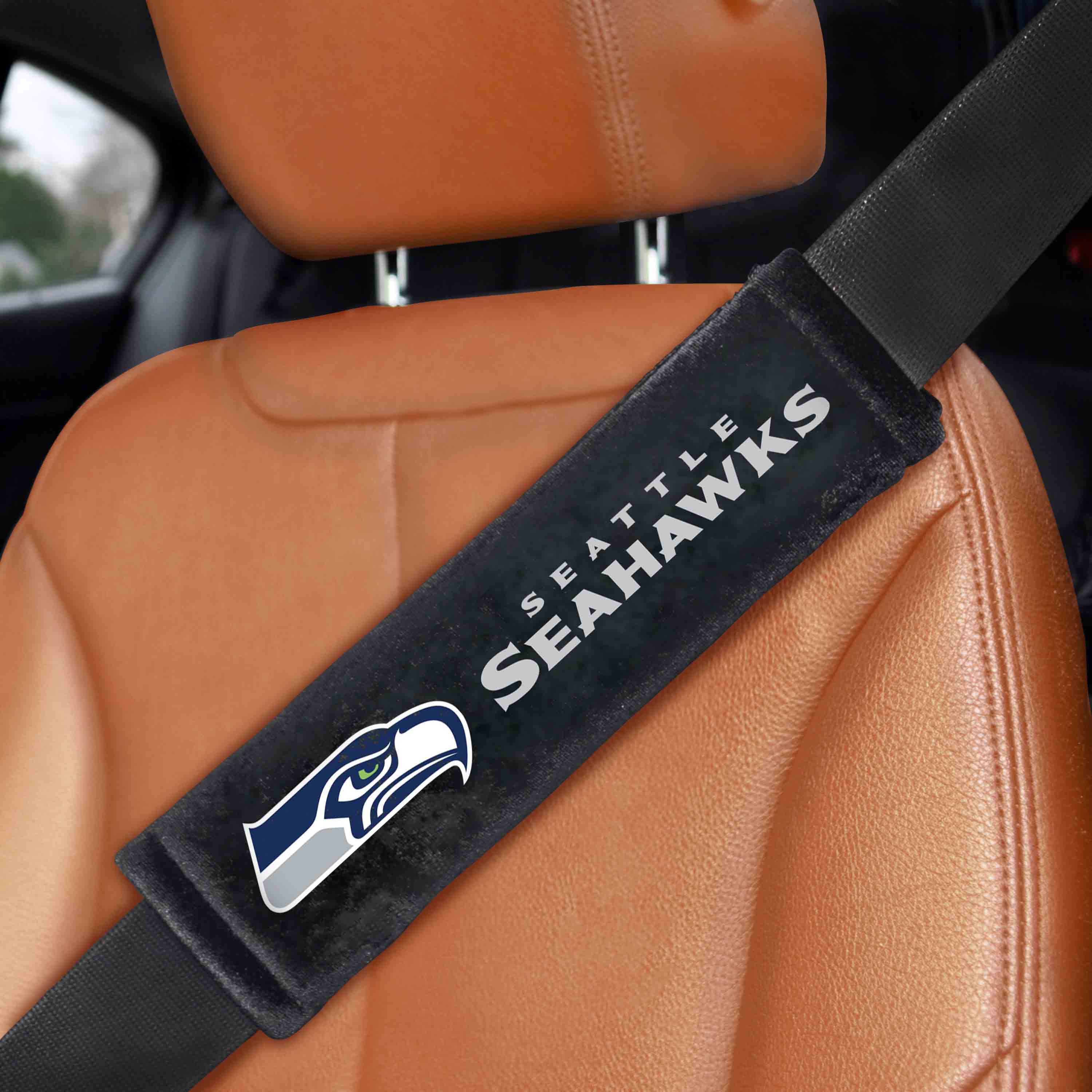 Seattle Seahawks Embroidered Seatbelt Pad - 2 Pieces - Seattle Seahawks