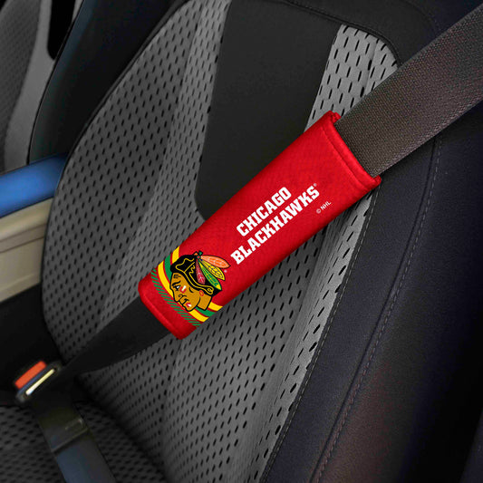 Chicago Blackhawks Team Color Rally Seatbelt Pad - 2 Pieces - Chicago Blackhawks