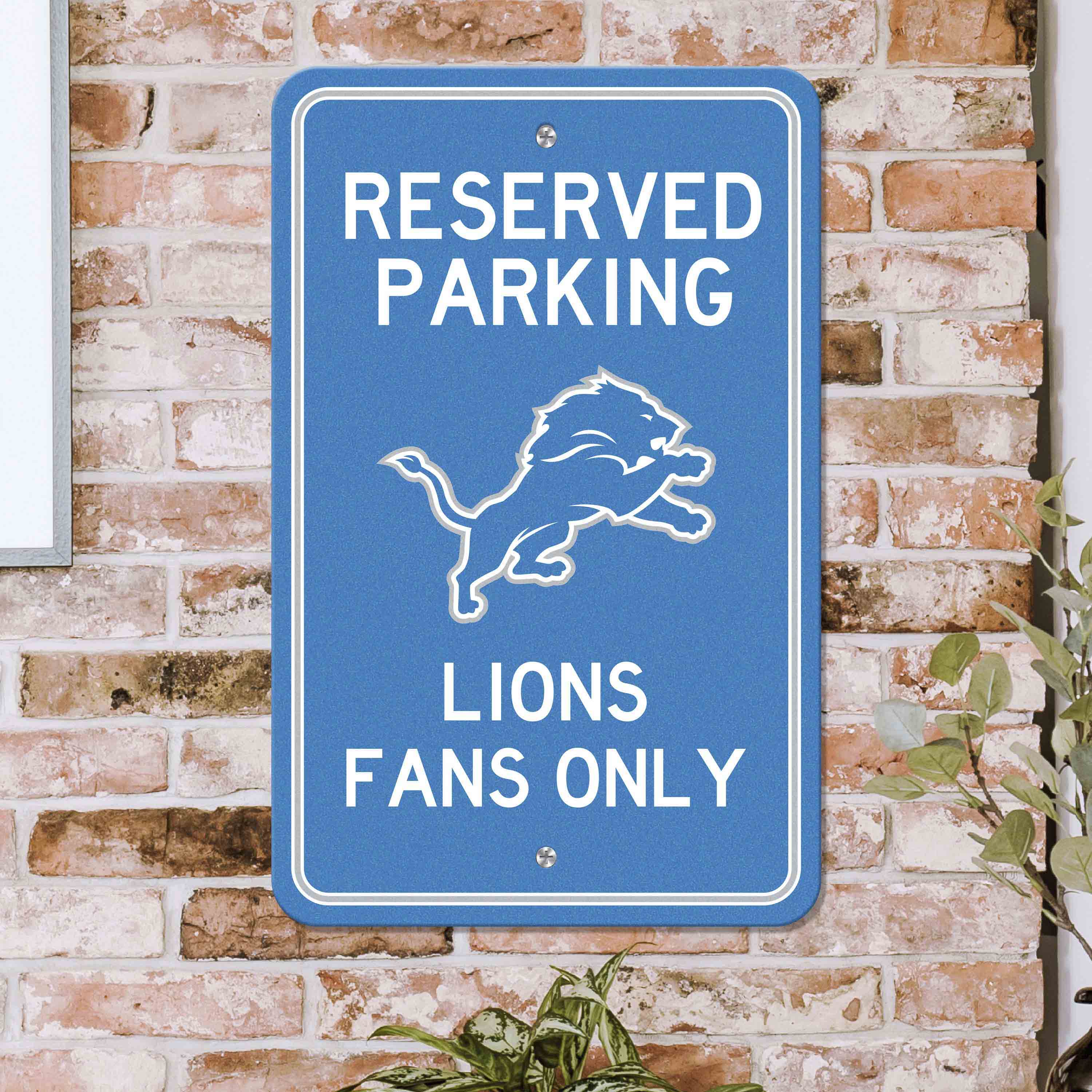 Detroit Lions Team Color Reserved Parking Sign Décor 18in. X 11.5in. Lightweight - Detroit Lions