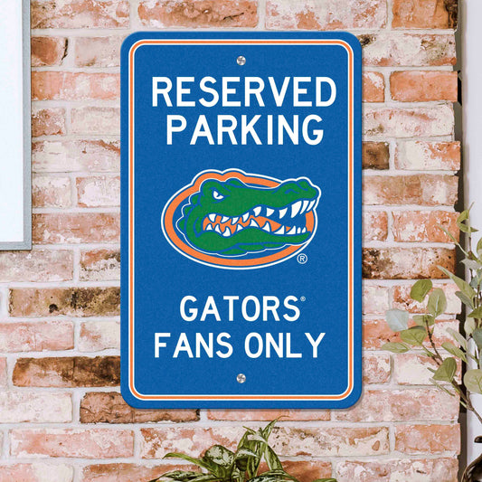 Florida Gators Team Color Reserved Parking Sign Décor 18in. X 11.5in. Lightweight - Florida