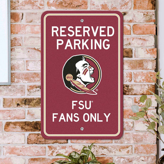 Florida State Seminoles Team Color Reserved Parking Sign Décor 18in. X 11.5in. Lightweight - Florida State