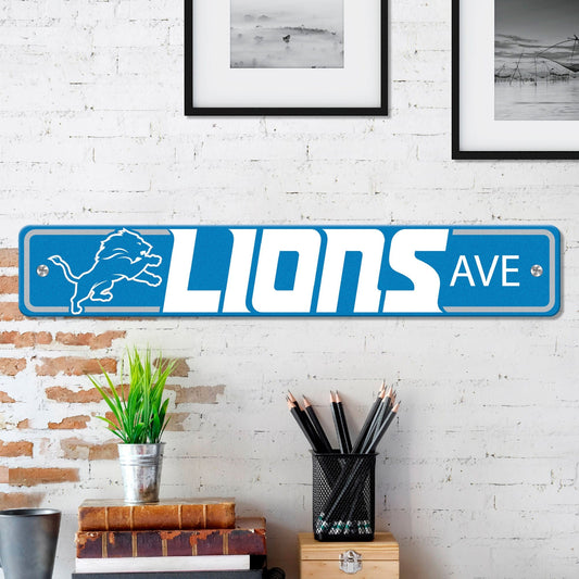 Detroit Lions Team Color Street Sign Décor 4in. X 24in. Lightweight - Detroit Lions