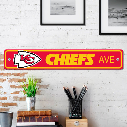 Kansas City Chiefs Team Color Street Sign Décor 4in. X 24in. Lightweight - Kansas City Chiefs