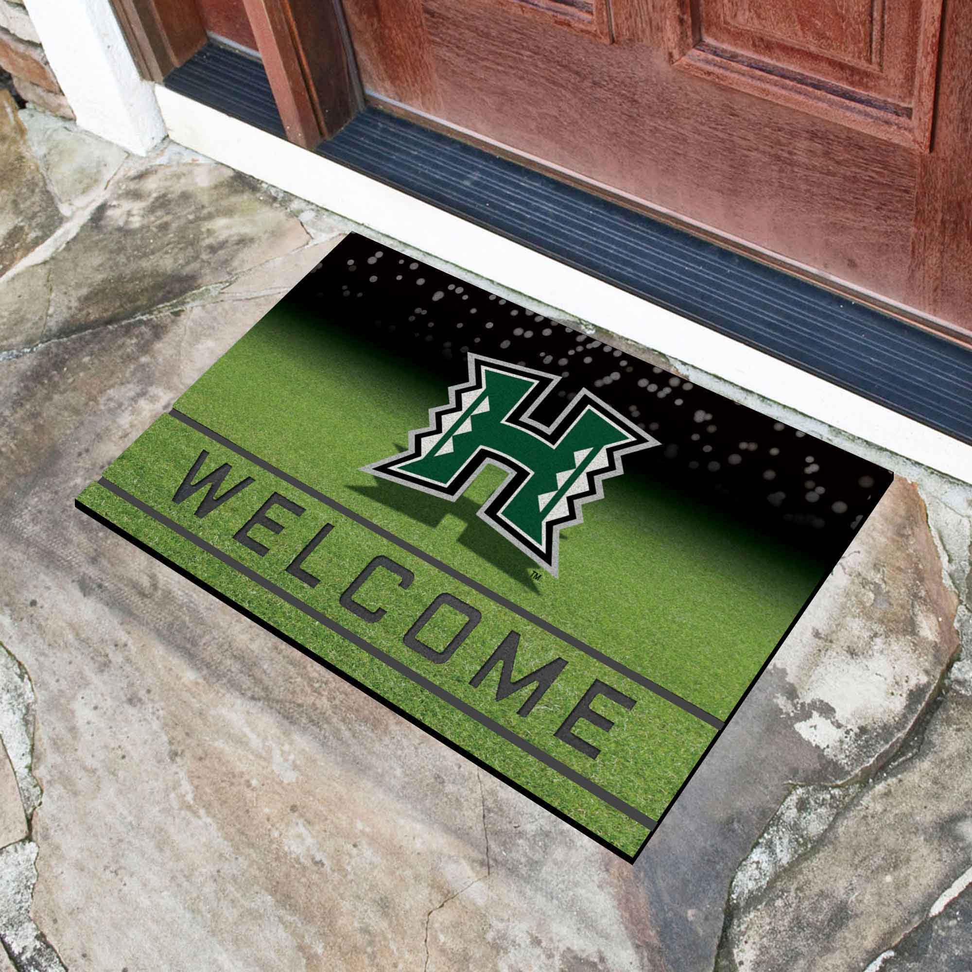 Hawaii Rainbows Rubber Door Mat - 18in. x 30in. - Hawaii