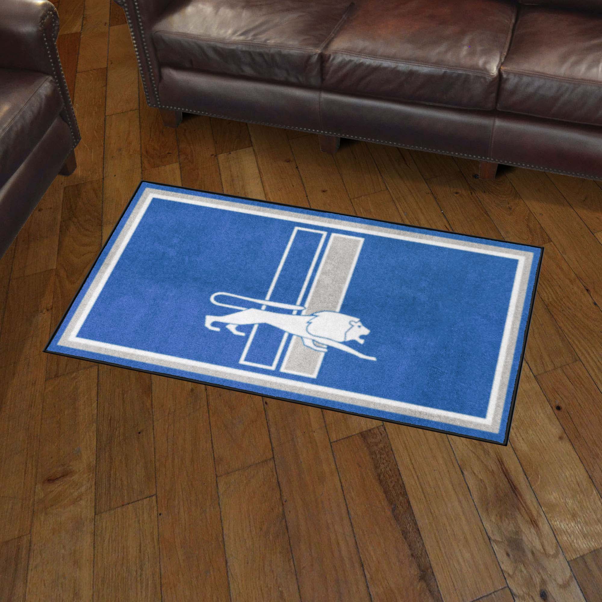 Detroit Lions 3ft. x 5ft. Plush Area Rug, NFL Vintage - Detroit Lions