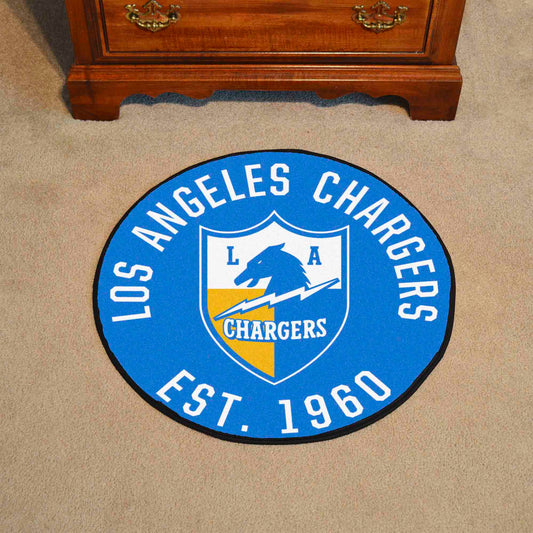 Los Angeles Chargers Roundel Rug - 27in. Diameter, NFL Vintage - Los Angeles Chargers
