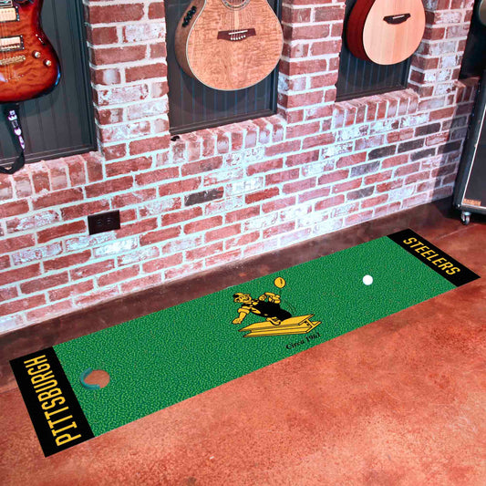 Pittsburgh Steelers Putting Green Mat - 1.5ft. x 6ft., NFL Vintage - Pittsburgh Steelers