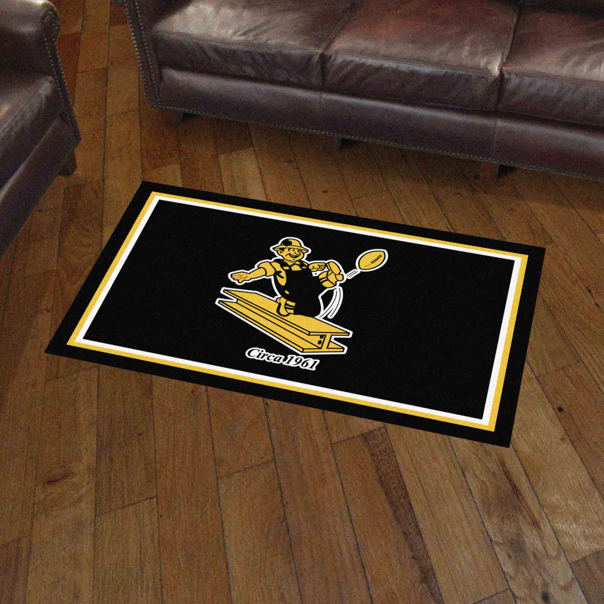 Pittsburgh Steelers 3ft. x 5ft. Plush Area Rug, NFL Vintage - Pittsburgh Steelers