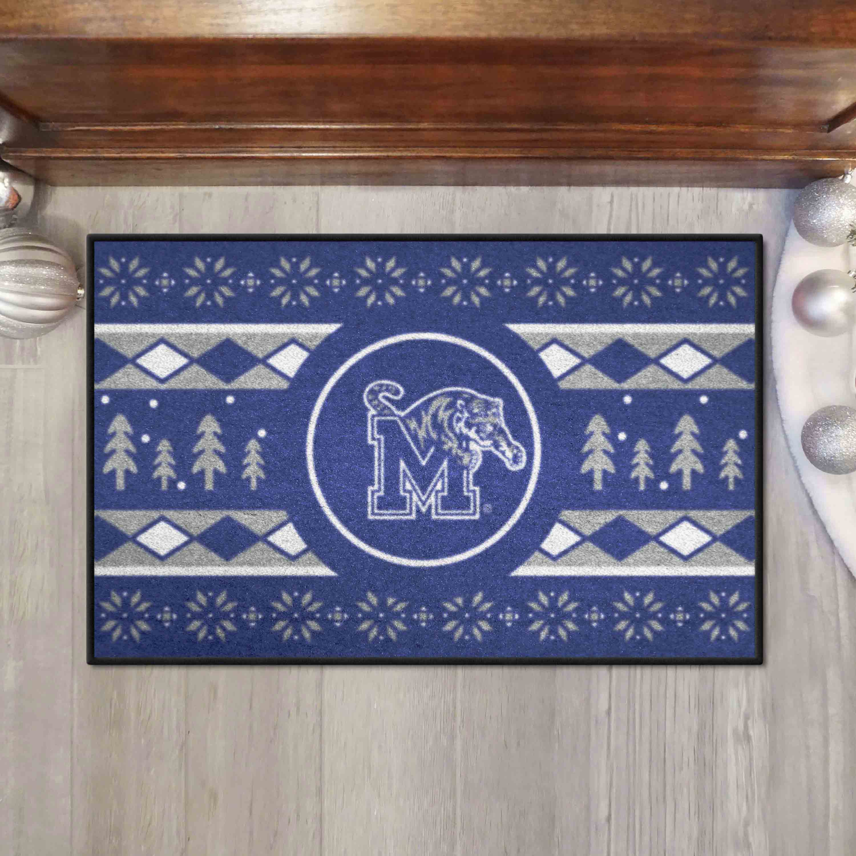 Memphis Tigers Holiday Sweater Starter Mat Accent Rug - 19in. x 30in. - Memphis