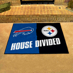 NFL House Divided - Bills / Steelers House Divided Rug - 34 in. x 42.5 in. - NFL House Divided - Bills / Steelers