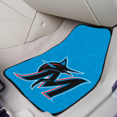 Miami Marlins Front Carpet Car Mat Set - 2 Pieces - Miami Marlins