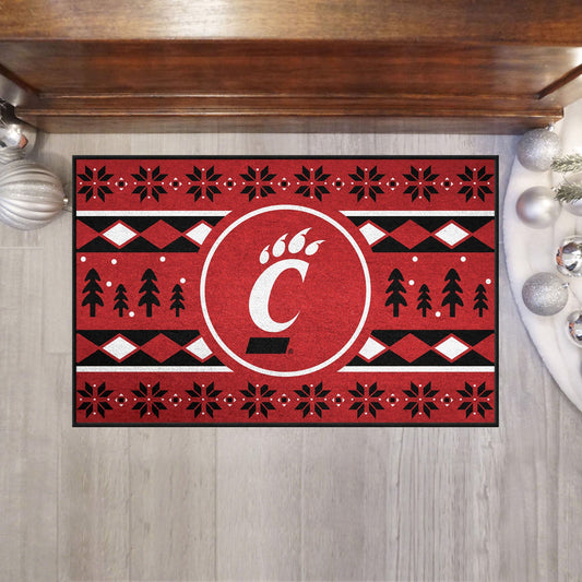 Cincinnati Bearcats Holiday Sweater Starter Mat Accent Rug - 19in. x 30in. - Cincinnati