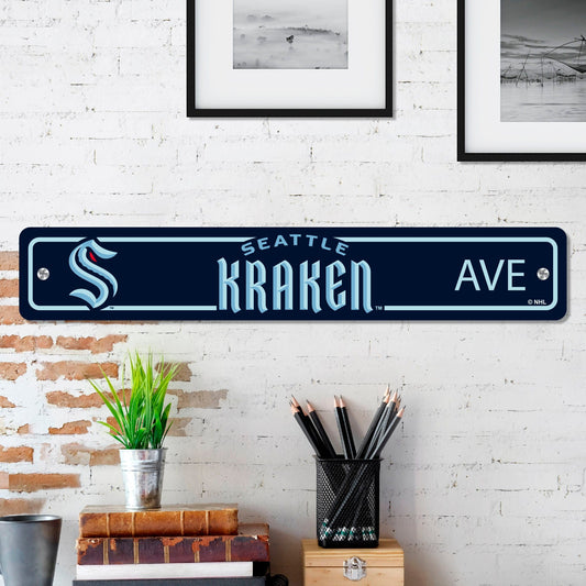 Seattle Kraken Team Color Street Sign Décor 4in. X 24in. Lightweight - Seattle Kraken