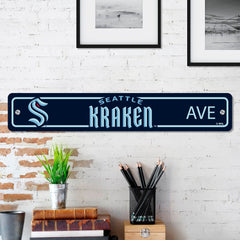 Seattle Kraken Team Color Street Sign Décor 4in. X 24in. Lightweight - Seattle Kraken