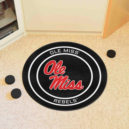 Ole Miss Hockey Puck Rug - 27in. Diameter - Ole Miss