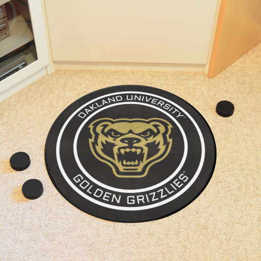 Oakland Golden Grizzlies Hockey Puck Rug - 27in. Diameter - Oakland