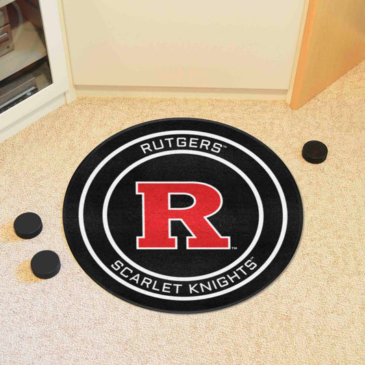Rutgers Hockey Puck Rug - 27in. Diameter - Rutgers