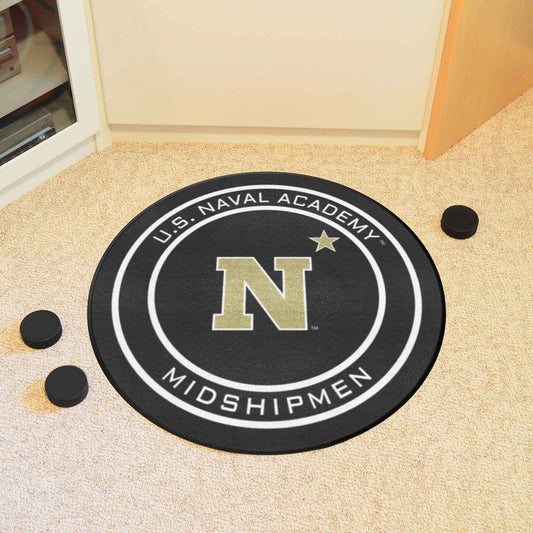 Naval Academy Hockey Puck Rug - 27in. Diameter - Naval Academy