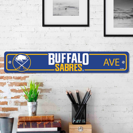Buffalo Sabres Team Color Street Sign Décor 4in. X 24in. Lightweight - Buffalo Sabres