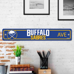 Buffalo Sabres Team Color Street Sign Décor 4in. X 24in. Lightweight - Buffalo Sabres