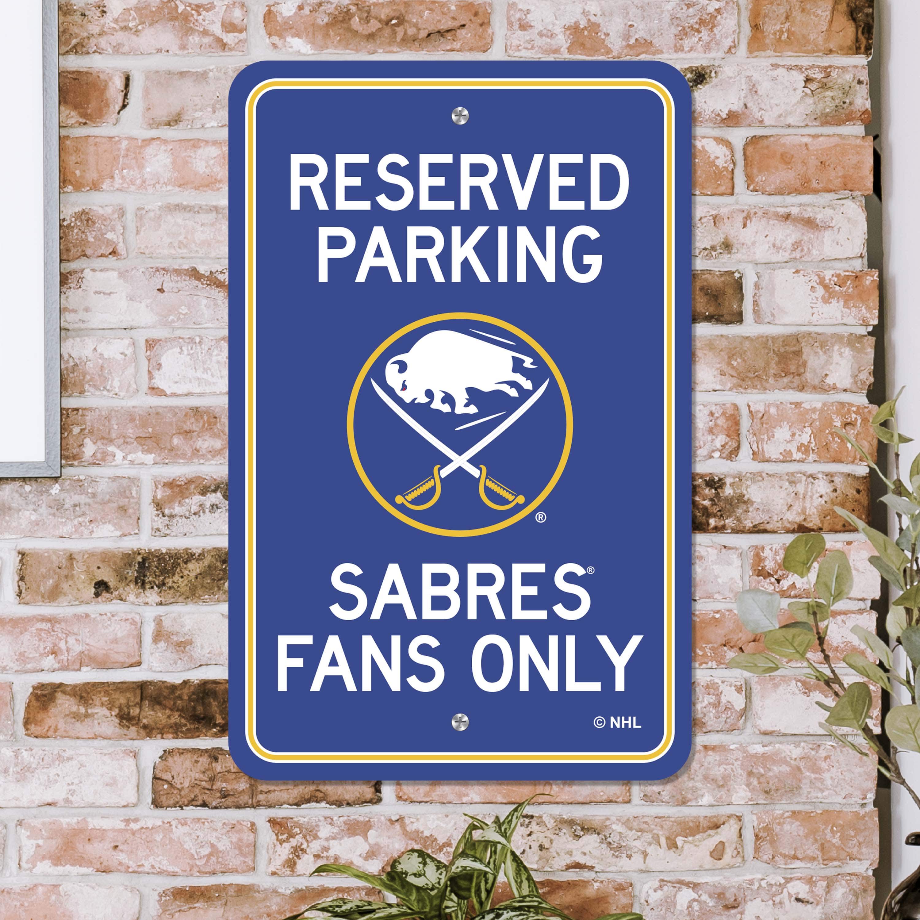 Buffalo Sabres Team Color Reserved Parking Sign Décor 18in. X 11.5in. Lightweight - Buffalo Sabres
