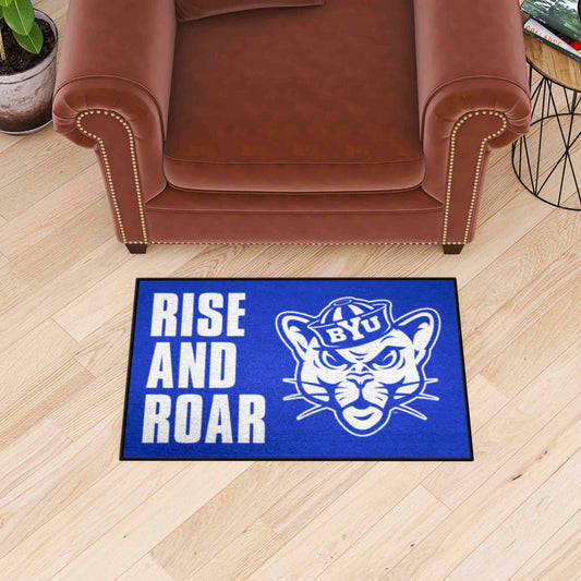 BYU Cougars Starter Mat Accent Rug - 19in. x 30in. Slogan Starter Mat - BYU